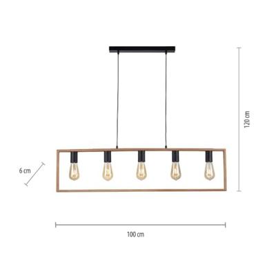Just Light Landelijke hanglampFranky 5-lichts - 15653-18