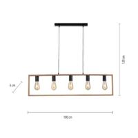 Just Light Landelijke hanglampFranky 5-lichts - 15653-18 - thumbnail