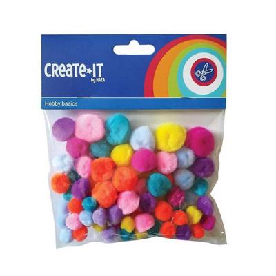 Create-It Pompoms Bright Mix 75 Stuks Create-It Pompoms Bright Mix 75 Stuks