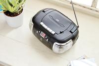 GPO Retro PCD299BLA Boombox CD, radio en cassette zwart / zilver - thumbnail