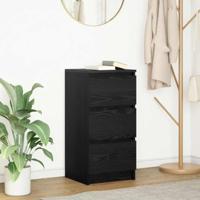 Dressoir 37,5x35x76 cm spaanplaat zwart eikenkleurig - thumbnail
