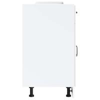 Keuken onderkast Kalmar bewerkt hout hoogglans wit - thumbnail