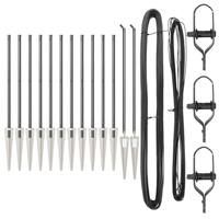 Set Hekpalen 13 pcs Grijs 32mm 100 cm Metaal - thumbnail