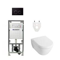 Villeroy Boch Subway 2.0 DirectFlush Toiletset - geberit reservoir - softclose - bedieningsplaat sigma20 - zwart 0701131/0124060/ga26028/sw53746/ - thumbnail