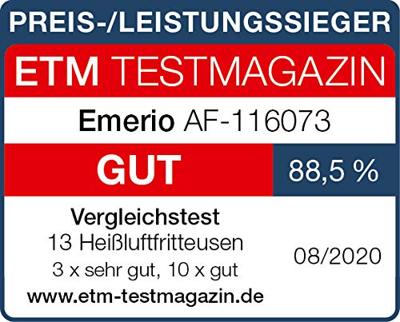 Emerio AF-116073 friteuse Heteluchtfriteuse 4,5 l Enkel Zwart, Zilver Vrijstaand 1500 W Emerio AF-116073 friteuse Heteluchtfriteuse 4,5 l Enkel Zwart, Zilver Vrijstaand 1500 W