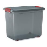 Curver Kis K Latch XXL Opbergbox met Wielen 69L Transparant/Oranje - thumbnail