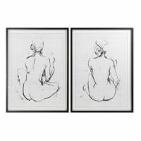 Schilderij DKD Home Decor 70 x 2,5 x 90 cm Vrouw Modern (2 Stuks) - thumbnail