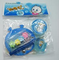 Van Der Doelen Keketi schrijfsetje met schrijfblok potlood puntenslijper papier klem en 4 gummetjes blauw - thumbnail