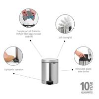 Brabantia NewIcon Pedaalemmer 5L Matt RVS - thumbnail