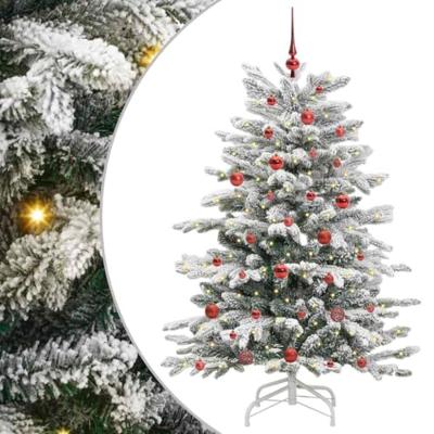 VidaXL Kunstmatige inklapbare kerstboom wit 150 cm pe en pvc
