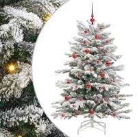 VidaXL Kunstmatige inklapbare kerstboom wit 150 cm pe en pvc - thumbnail