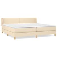 Boxspring met matras stof crèmekleurig 200x200 cm - thumbnail