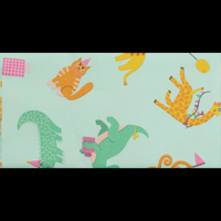 HEMA Tafelkleed 200x138 papier dieren - thumbnail