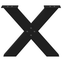 Salontafelpoten 2 st X-vormig 60x(42-43) cm staal zwart - thumbnail