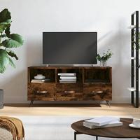 Tv-meubel 102x36x50 cm bewerkt hout gerookt eikenkleurig - thumbnail