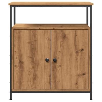 Dressoir 70x30x80 cm bewerkt hout artisanaal eikenkleur
