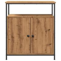 Dressoir 70x30x80 cm bewerkt hout artisanaal eikenkleur - thumbnail