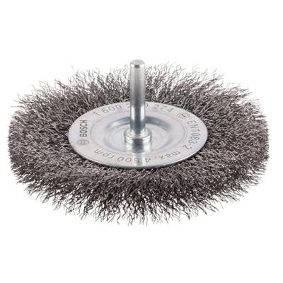 Bosch Accessories Schijfborstel, gegolfd, 100 mm, 0,2 mm, 10 mm, 4500 omw/min Bosch Power Tools Schacht-Ø 6 mm 1609200274 1 stuk(s) Bosch Accessories Schijfborstel, gegolfd, 100 mm, 0,2 mm, 10 mm, 4500 omw/min Bosch Power Tools Schacht-Ø 6 mm 1609200274 1 stuk(s)