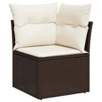 8-delige Loungeset met kussens poly rattan bruin - thumbnail