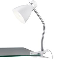 LED Klemlamp E27 - Mat Wit Metaal - Max 10W - thumbnail