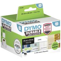 DYMO Rol met etiketten 25 x 25 mm Polypropyleen folie Wit 1700 stuk(s) Permanent hechtend 2112286 Universele etiketten, Adresetiketten - thumbnail