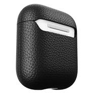 Keybudz Artisan Leren beschermhoes voor Apple AirPods Case, etui hoes, echt leer, hoofdtelefoon oortelefoon accessoires oplaadcase, zwart - thumbnail