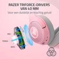 RAZER Kraken Kitty BT V2 Over Ear koptelefoon Bluetooth Stereo Kwarts, Pink Gamen - thumbnail