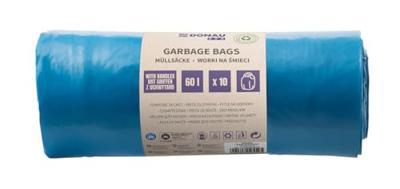 DONAU ECO vuilniszak, LDPE, 30 micron, 60 liter, blauw, rol van 10 stuks