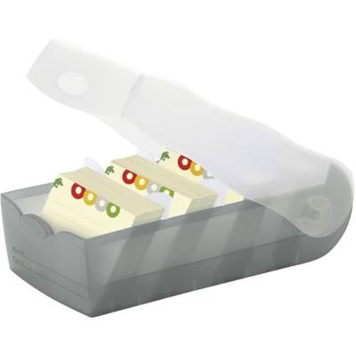 HAN CROCO 997-693 Kaartenbak Grijs, Doorschijnend Aantal kaarten (max.): 900 kaarten DIN A7 liggend Incl. 100 gelinieerd