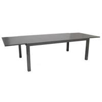 Uitschuifbare tuintafel met glazen blad 180/240 grijs - thumbnail