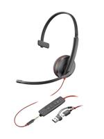 HP Poly Blackwire C3215 Over Ear headset Kabel Mono Zwart Headset, Volumeregeling, Microfoon uitschakelbaar (mute) Computer - thumbnail