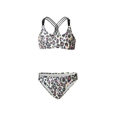 Brunotti crop bikini Coralina JR met panterprint roze/creme/groen
