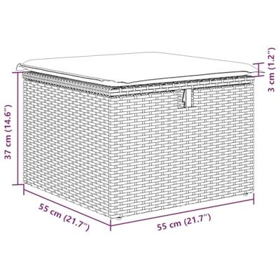 Tuinbankenset met kussen met opslag 6 pcs Beige Poly riet