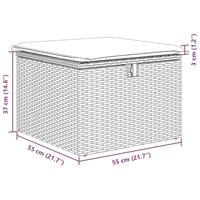 Tuinbankenset met kussen met opslag 6 pcs Beige Poly riet - thumbnail