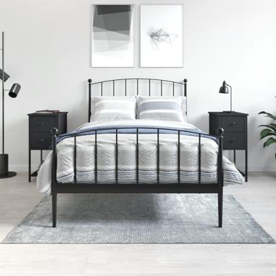 Nachtkastjes 2 st 32x42x70 cm bewerkt hout zwart Nachtkastjes 2 st 32x42x70 cm bewerkt hout zwart