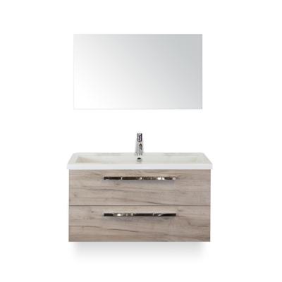 Seville Badmeubelset 100 cm - Craft Oak - Wastafel Djazz 1 kraangat - met Spiegel