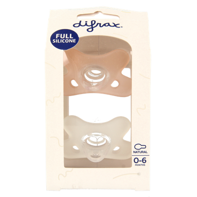 Siliconen fopspeen natural assorti 0-6 maanden 2 Stuks