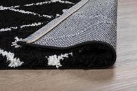 Boho&me Vierkant hoogpolig vloerkleed ruiten Habitat - zwart|wit - - thumbnail