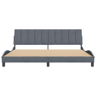 Bedframe zonder matras "Hanko" 200x200 cm fluweel donkergrijs