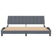 Bedframe zonder matras "Hanko" 200x200 cm fluweel donkergrijs - thumbnail