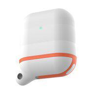 AirPods 1/2 hoesje siliconen waterproof series - soft case - wit + oranje AirPods 1/2 hoesje siliconen waterproof series - soft case - wit + oranje