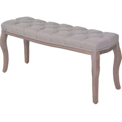 VidaXL Bankje 110x38x48 cm linnen massief hout donkergrijs