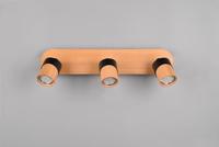 Trio Plafondlamp hout met zwartAruni 3-lichts - 801100332 - thumbnail
