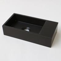 INK Versus Fontein - 36x18x9cm - wasbak links - 0 kraangaten - Quartz zwart 3404123 - thumbnail