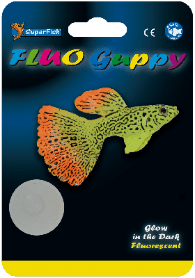 Superfish Fluo Guppy Aquarium - Fluorescerende Ornamenten & Blauwe LED-licht, Energiezuinig