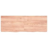 Wandschap 140x50x(2-6)cm behandeld massief eikenhout lichtbruin - thumbnail