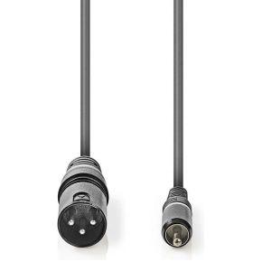 XLR-Audiokabel | XLR 3-pins male - RCA male | 1,5 m | Grijs XLR-Audiokabel | XLR 3-pins male - RCA male | 1,5 m | Grijs
