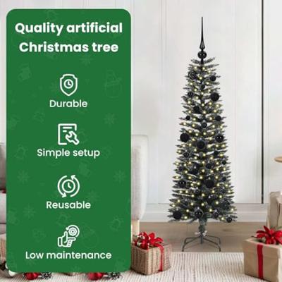 VidaXL Kunstkerstboom met 150 led groen 120 cm pvc en plastic en staal