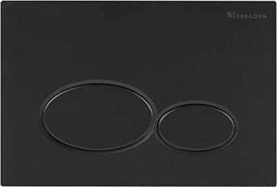 Saqu Flat Round bedieningspaneel mat zwart voor Geberit Sigma reservoir 12cm (UP320)