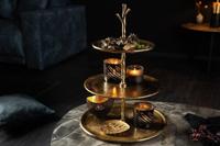 Design taartplateau ABSTRACT 48cm goud met drie niveaus - 41603 - thumbnail